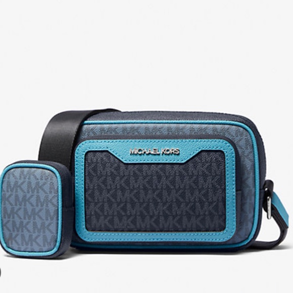 Michael Kors Cooper Color-Block Signature Logo Camera Bag NEW - Picture 2 of 5